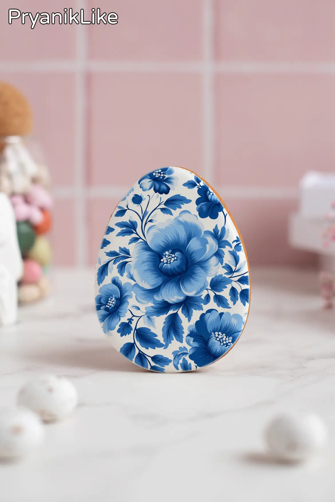 Пряник Пасхальное яйцо (гжель и геометрия)